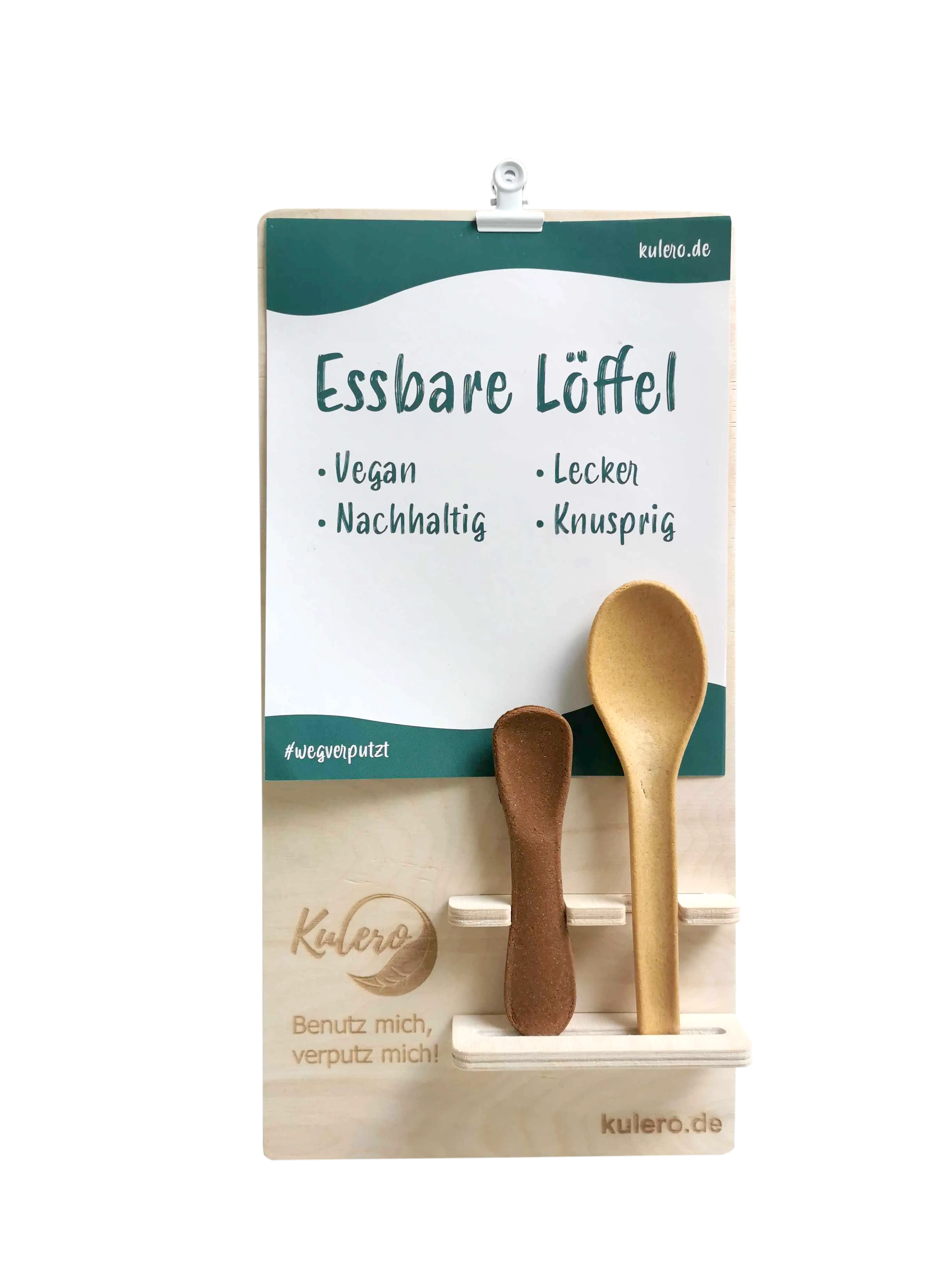 HOLZDISPLAY FÜR ESSBARE LÖFFEL & GÖFFEL